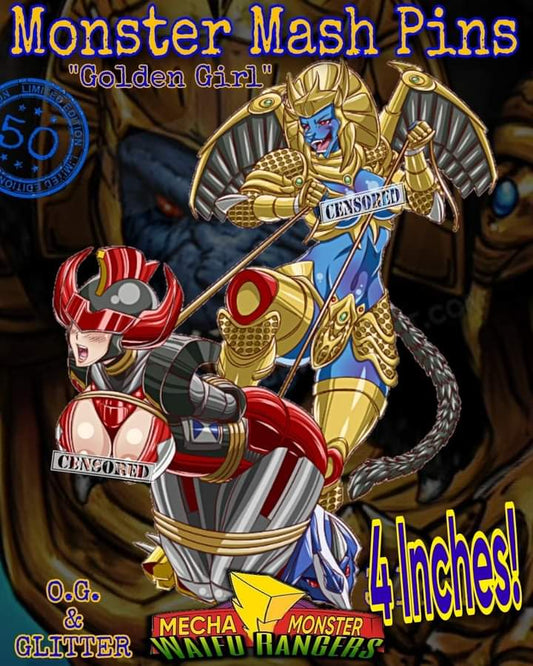 Mecha Monster Waifu Rangers: "Golden Girl" Enamel Pin